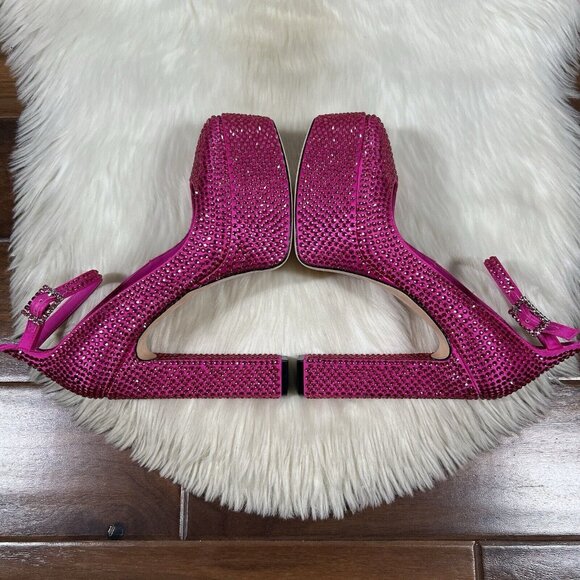 NEW Antonio Melani Capsule Dr. Bridget Hotfix Size 8M Rhinestone Platform Heels - Picture 2 of 14